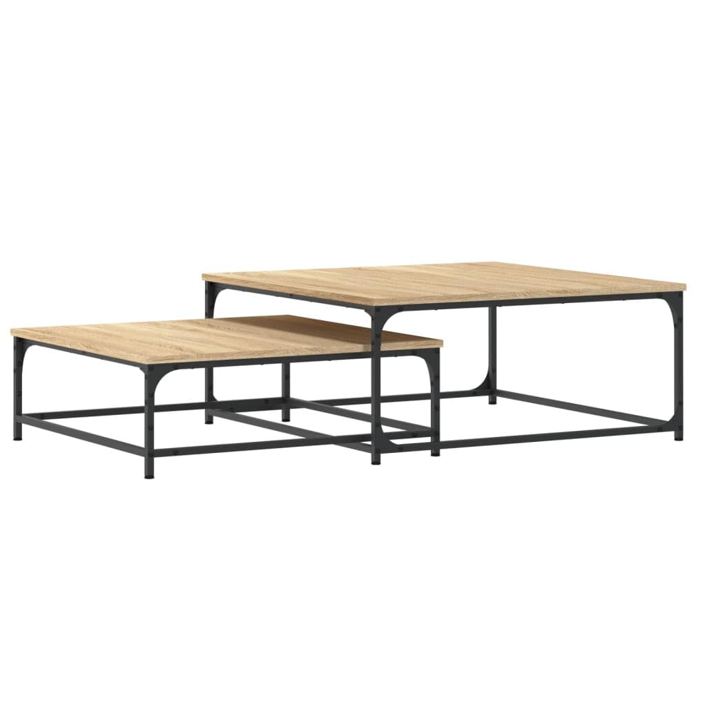 Vidaxl (Sonoma Oak) Nesting Coffee Tables Telephone Table End Table 2 Pcs Engineered Wood