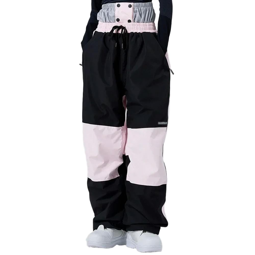 Pantalon de snowboard ample rose vêtement de ski d'hiver chaud