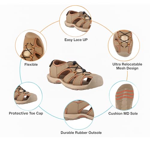Image of FUEL Soldier-02 Flexible Fisherman Sandals for Men in Comfortable & Breathable Casual Sandals in Protective Bump Toe with Anti-Skid Outdoor & Sports Footwear