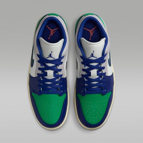 Air Jordan 1 Low Men's Shoes (Sail/Stadium Green/Neutral Grey/Deep Royal Blue)4