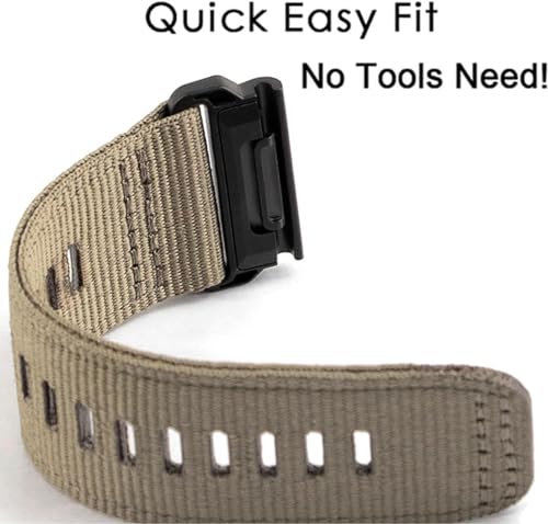 Image of Zitel Band Compatible with Garmin Fenix 8 51mm, Fenix 7X, Fenix 6X /6X Pro, Fenix 5X /5X Plus, Fenix 3 /3 HR, Descent MK1, Enduro, Rugged Nylon 26mm Sport Strap