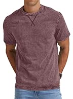 High quality cotton t-shirt, the fabric is soft and comfortable, good breathability, washed cotton with a vintage effect, soft, comfy and breathable while perfect for casual and business casual wear. Unique "X" stitching design under the collar, maki...