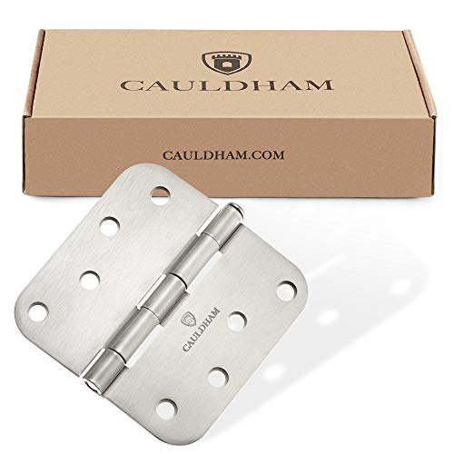 Cauldham (12 Pack) Heavy-Duty 4" Interior Door Hinges With 5/8" Radius Corners - Satin Nickel #TOP4