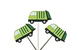 Crafty Cue 12 Count - Garbage Truck Cupcake Toppers