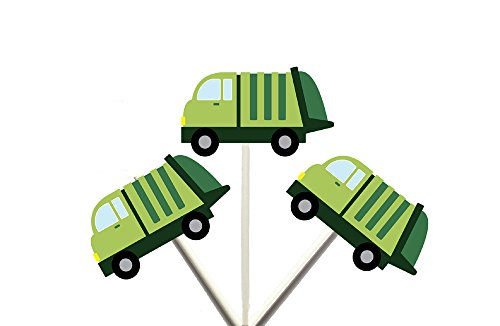12 Count - Garbage Truck Cupcake Toppers