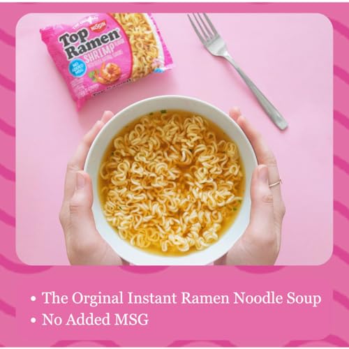 Image of Nissin Top Ramen Noodle Soup, Shrimp Flavor, 3 Ounce (Pack of 24) | Quick, convenient meal ready in minutes with just hot water.