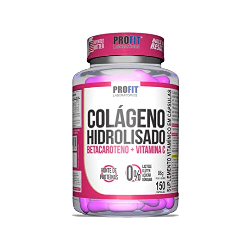Kit 2 Colágeno Hidrolisado Profit Labs + Betacaroteno & Vitamina C -150 cápsulas cada