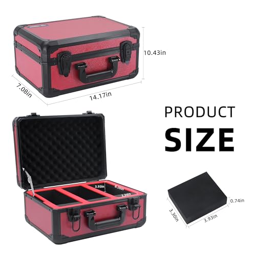 UHZBTEC Graded Card Storage Box; Durable Sports, PSA Card Storage Case- Trading Card Storage Box - PSA Slab Case (RED, 14.17x11.2x7 inches) by UHZBTEC - Used condition - Image 5