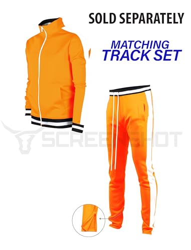 SCREENSHOT Mens Urban Hip Hop Premium Track Jacket - Slim Fit Side Taping Sportswear Urbanwear Streetwear Fashion Top2
