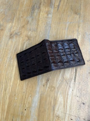 Genuine Alligator Wallets Men, Real Crocodile Bifold Wallets For Men (Brown alligator hornback skin size 3.34"" x 4.33""), ALLGWL686864
