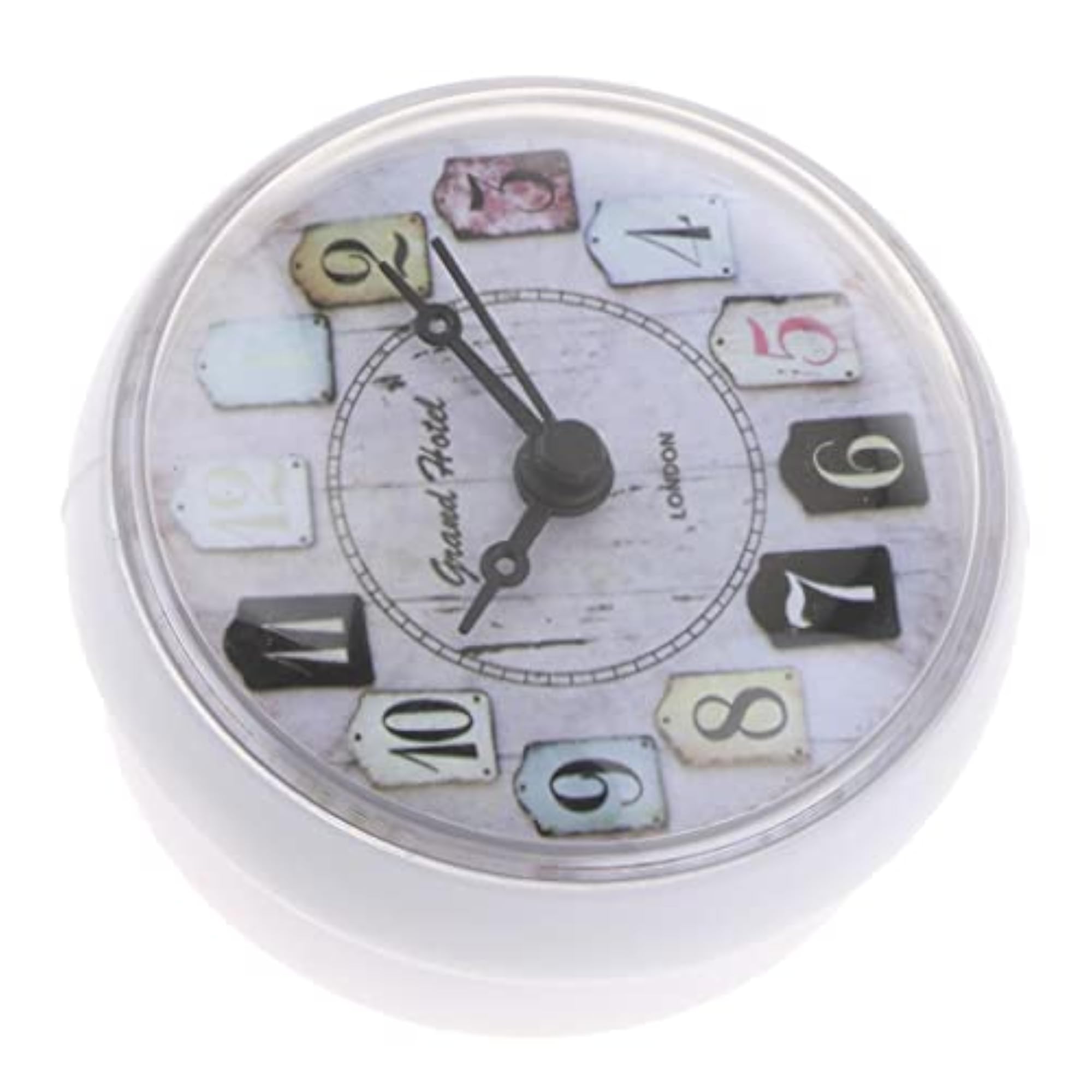 Waterproof Bathroom Shower Wall Clock with Suction Cup, White