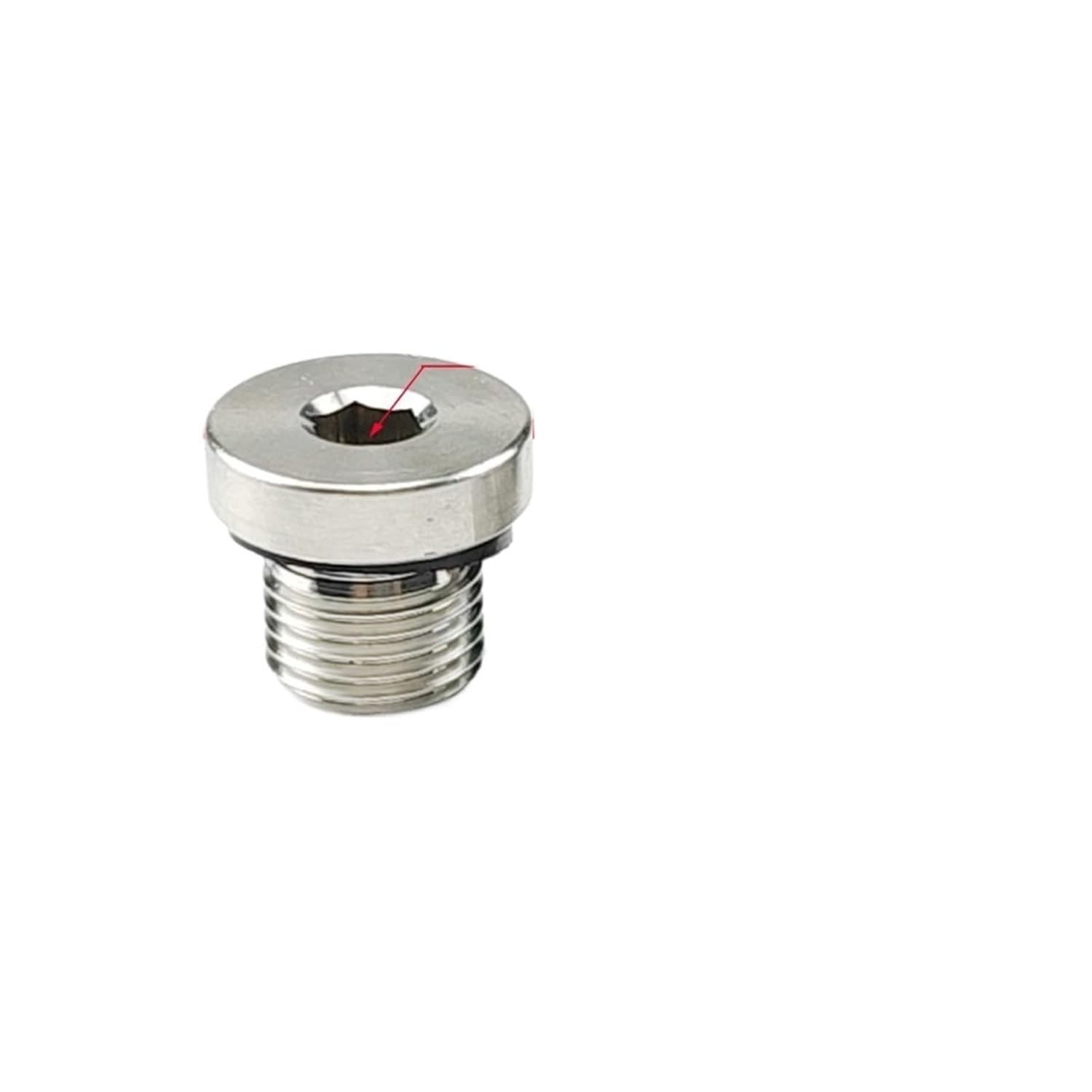 10-Piece Set of Brass hex Socket Plugs with Sealing Ring 1/8 1/4 3/8 1/2 3/4 External Thread Pneumatic Plug end Cap(Stainless02)