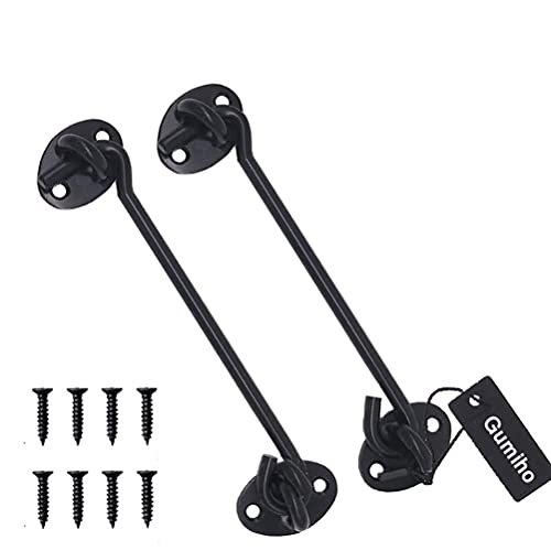 Lot de 2 crochets noirs en acier inoxydable SUS 304 - Loquet de porte silencieux - Diamètre : 6 mm - Argenté (10 mm) Cover