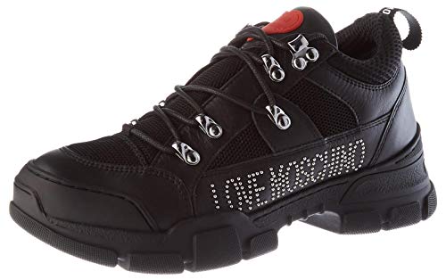 Love Moschino Women's Leather Sneakers, Autumn-Winter 2020 Collection. Made  in Italy, Colour Size:8 Gymnastics Shoe, Black Color, 7 UK, Black Color, 40  EU : Buy Online at Best Price in KSA -