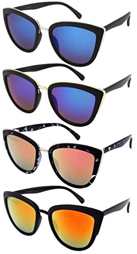 Edge I-Wear 2016 Fashion Cat Eye Sunglasses with Color Mirror Lens 31868A1-REV3