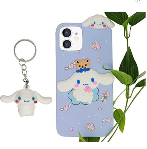 Insvotu Cute Cartoon Phone Cases+Keychain,Funny Cute Protective Case Cover Compatible With Iphone14/14Plus/14Pro/14Pro Max/13/13 Promax/11/11 Pro Max/Xs Max/Xr /12 /12Mini /12Pro/ Pro Max Blue #TOP5