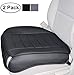 Big Ant 2 piezas auto asiento cojín para asientos delanteros de coche con protector de bordes, piel sintética, color negro
