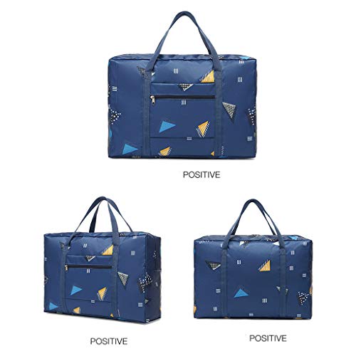 Foldable Travel Duffel Bag Tote Carry on Luggage Sport Duffle Weekender Overnight for Women and Girls, B1 Dark Blue2