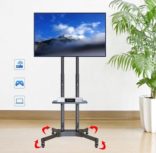 Soporte móvil para TV con ruedas y estante ajustable miniatura 3