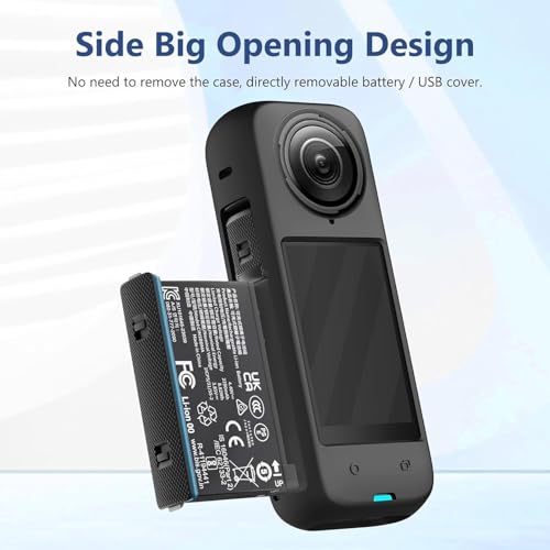 Image of Action Pro Silicone Protective Cover + Lens Cap Compatible with Insta360 X4 Action Camera (Black)