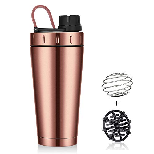 iLOVE Shaker Bottle, Protein Shaker Bottle 20oz, 3 IN 1 Stainless Steel Water