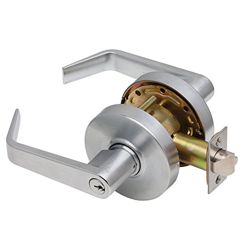 Dexter Commercial Hardware C1000-STRM-R-626-KDC C1000S,TRM,R,626,KDC, Grade 1 Storeroom Cylindrical Lock with Regular Trim, Satin Chrome, 2 3/4