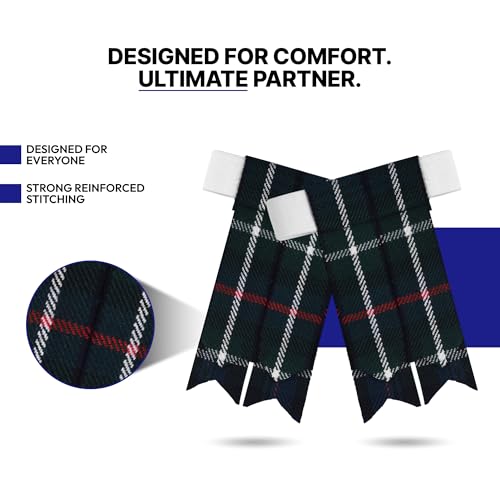Image of Scottish Tartan Kilt Flashes with Elastic Adjusters
