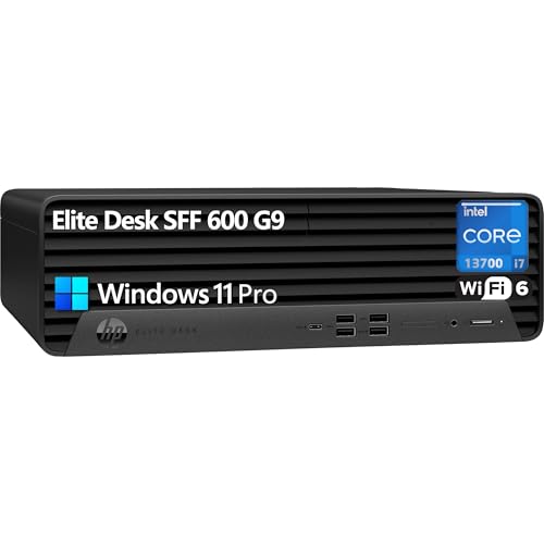 HP Elite Desk SFF 600 G9 Desktop Computer, 13th Gen Intel 16-Core i7-13700 up to 5.1GHz, 32GB DDR5 RAM, 1TB PCIe SSD, DVDRW, WiFi 6, Bluetooth, RJ45, HDMI, Windows 11 Pro, Small Form Factor Vent-HEA