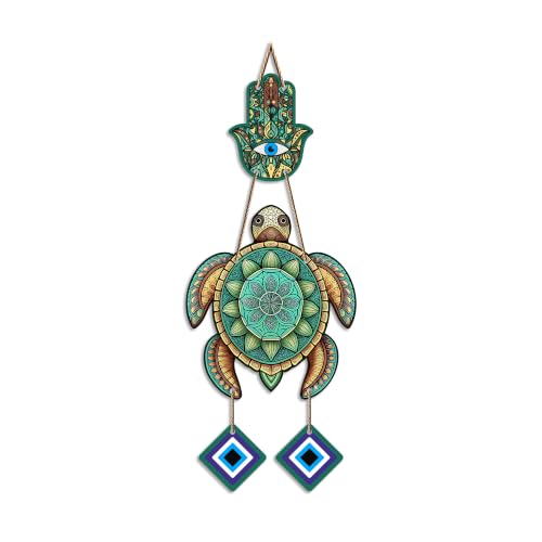 Image of Artvibes Decorative Sea Turtle Wall Hanging for Home Entrance | Nazar Battu MDF Wall Art | Vastu Inspired Decor for Living Room | Office | Hallway | Bedroom & Balcony | Gift Item (WH 8546N)