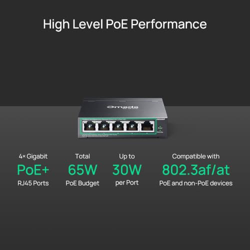 Image of TP-Link Omada 5 Port Gigabit Easy Managed, PoE Switch, 65W Budget, PoE+ Compliant, Up to 250m PoE Distance, Auto Recovery, VLAN, Auto Loop Prevention, Fanless, Managed by Omada(ES205GP)