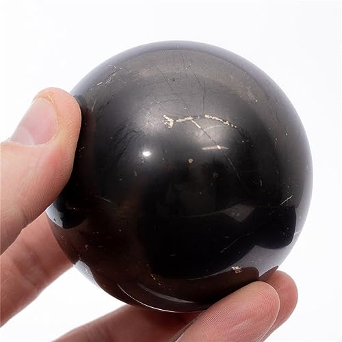 Sphère en quartz graphite de Russie pour décoration d'intérieur naturelle