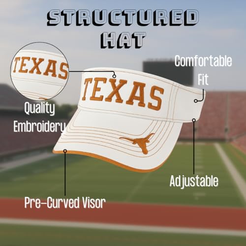 Visera oficial ajustable Texas University naranja/blanco miniatura 5