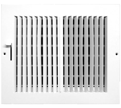 15,2 cm de ancho x 10,2 cm de alto - Acero estampado plano - Cubierta de ventilación - Rejilla de rejilla - Pared lateral o techo - Alto flujo de aire - Blanco [Dimensiones exteriores: 7.75 pulgadas