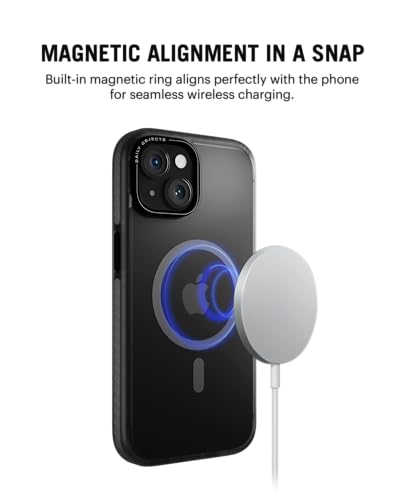 Image of DailyObjects Polycarbonate Case for iPhone 15 Compatible with Mag-Safe Wireless Charging,Black Nimbus Slim Shockproof Back Cover