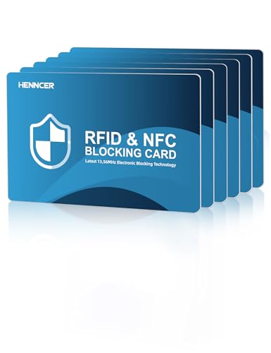 Premium Contactless RFID Blocking Card 6 Pack, Bank Debit Credit Card Protector, Anti-Theft Contactless NFC Blocker, 2 Card Entire Wallet Protection