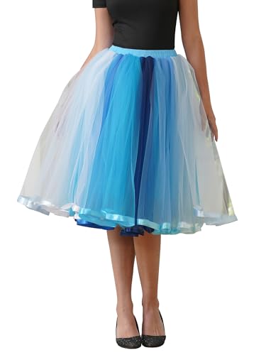 Tutu jupe en tulle femme taille haute style rétro jupon bouffant mini jupe crinoline noire