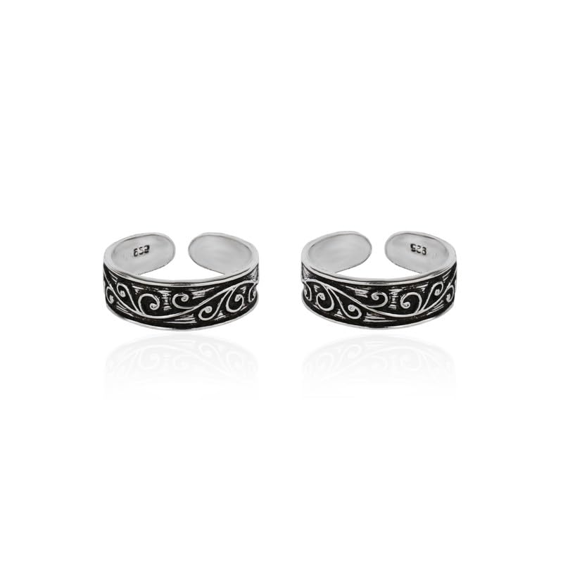 Buy 925 Silver Antique Leaf Toe Ring Online | Gift for Every Occassion | With Certificate of Authenticity and 925 Stamp | 6 Month Warranty-image-33