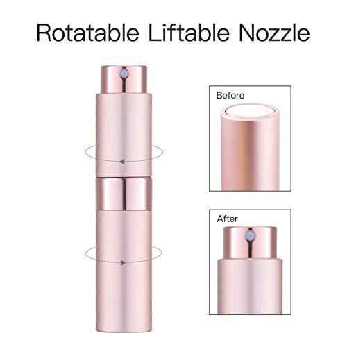 Image of Lisapack 8ML Atomizer Perfume Spray Bottle for Travel, Empty Refillable Cologne Dispenser, Portable Sprayer for Men and Women (Pink)