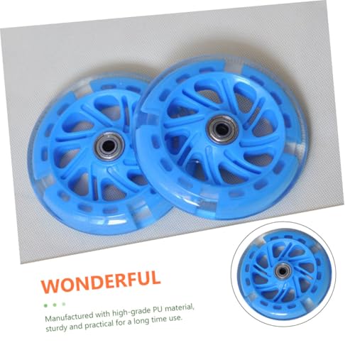 2 Piezas Ruedas de Entrenamiento para Bicicleta con PU Luminoso Estilo Silencioso y Estabilizadores Gruesos para Niños y Niñas Fácil de Instalar Azul miniatura 5