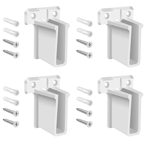 Hufopik 4 Pack Wire Shelf End Bracket, Designed for Closetmaid Wire Shelving, Wall Mount Brackets for Shelves Closet, Screws Included, Wire Shelf Clips, Wall Shelf Brackets, Closet Wire Shelving