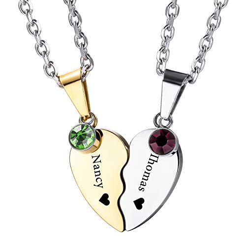 INBLUE Collana con Coppia di Cuori Personalizzata