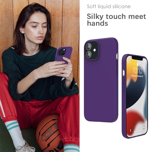 YATWIN Silicone Case for iPhone 12 Mini - Purple - Image 5