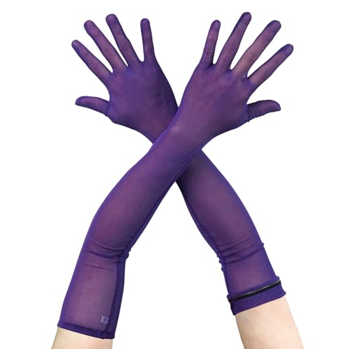 Luwint Mesh Sheer Long Gloves, Women Costume Party Opera Dress, Non-slip