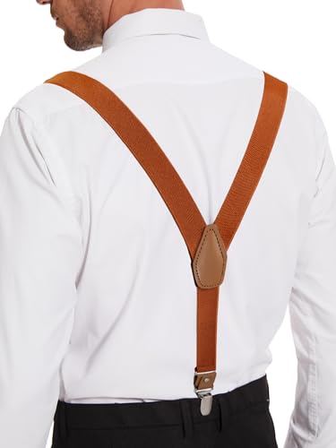 Image of habibee Suspenders and Bow Tie Set for Men, Adjustable Elastic Braces with Y-Back, Diverse Colors, Strong Clips