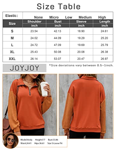 Joyjoy Womens Fleece Half Zip Pullover Sweatshirt Quarter Zip Hoodie Sweater Teen Girls Y2K Fall Winter Clothes 2023 Orange Red #TOP6