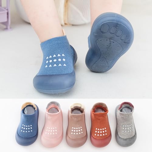 Miniatura 4 de Aggroot Zapatos Calcetines Bebé Niños Niñas Primeros Pasos Zapatos Bebé Calcetines Antideslizantes Con Suela De Goma,Azul,12-18 Monate Etiquetas 2223