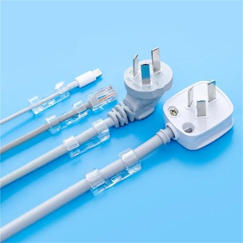 Clips adhesivos para cables 200 piezas organizador de cables soporte clips USB para gestión de cables para teclado y auriculares para debajo del escritorio miniatura 4