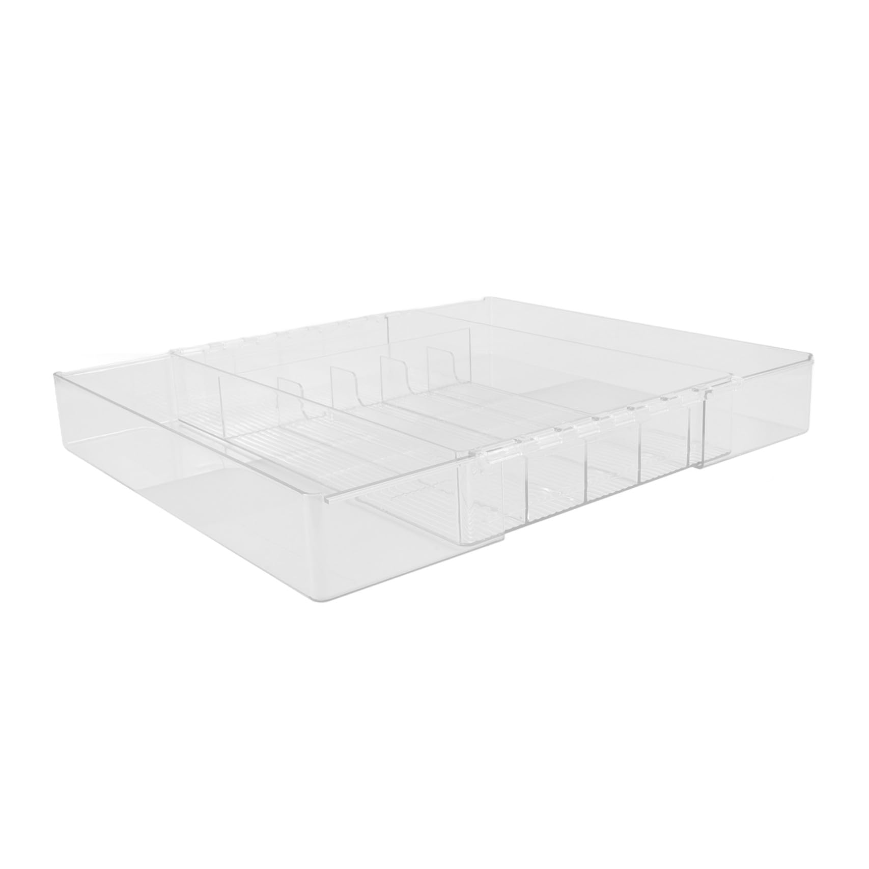 Acryl Erweiterbarer Besteckkasten mit Fächern für Küchenschubladen