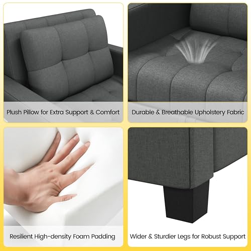 Sillón Convertible Plegable Gris Oscuro miniatura 6