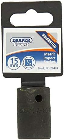 Draper 28470 Expert Impact Socket, 1/2" Square Drive, 15mm , Blue